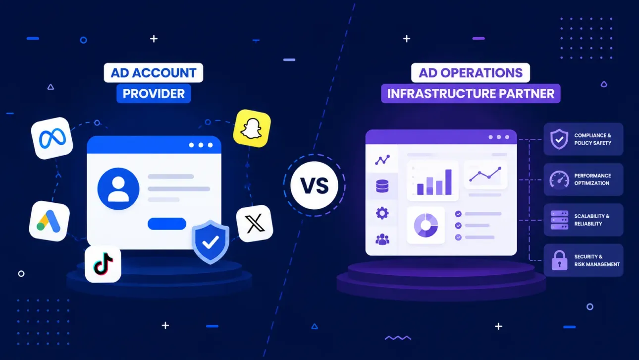 Ad Account Provider vs Ad Operations Infrastructure Partner: What’s the Difference?